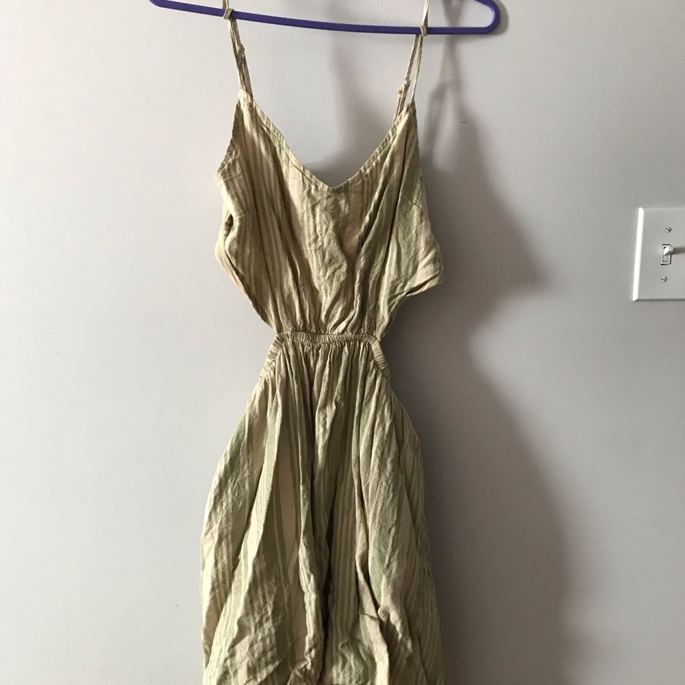 American Eagle Cream and Green Dress